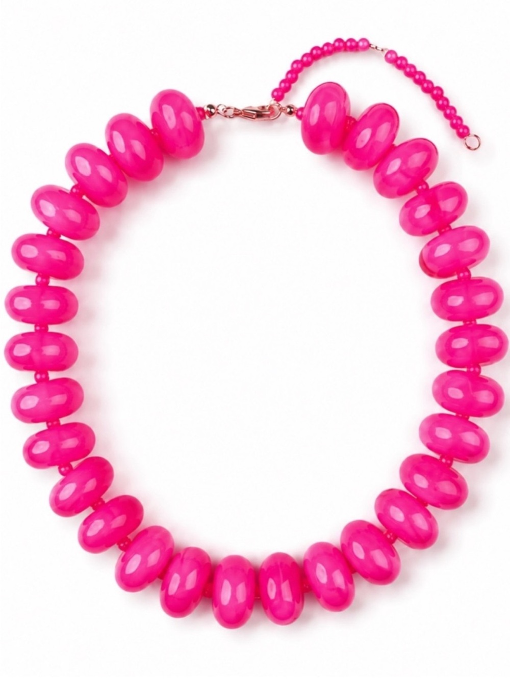 New! Pink Marbled Chunky Beaded Statement Dopamine Necklace (2001) NWOT